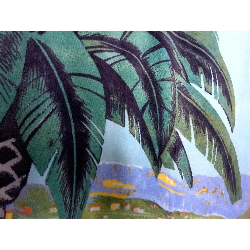 Vintage Frontgate Bandol Roger Broders French Riviera Palm Beach Towel 35 x 70